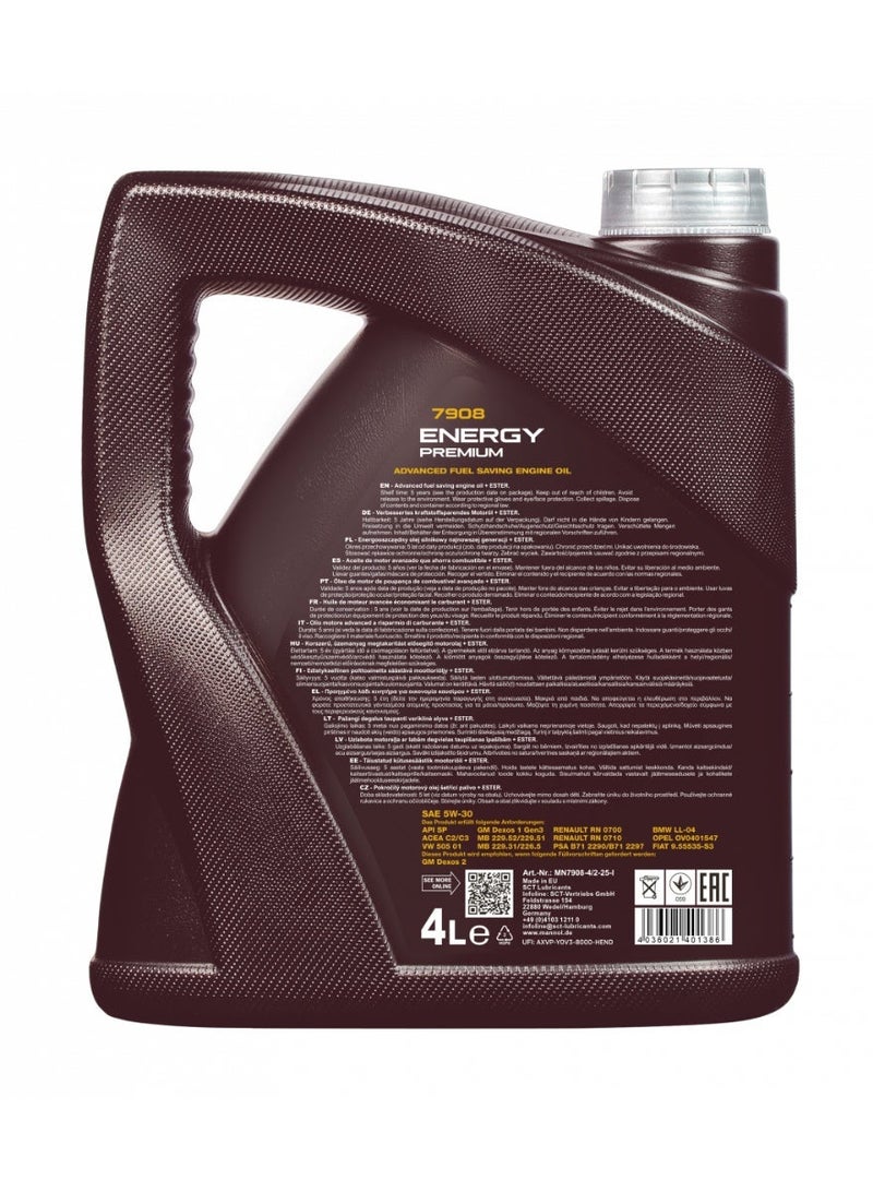 مانول زيت محرك مانول إنرجي بريميم 5W-30 التخليقى بالكامل 4لتر - Image 2